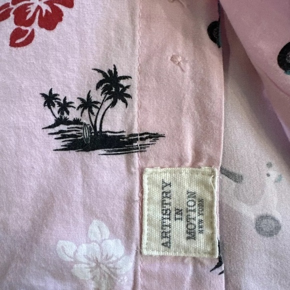 Artistry in Motion Mens Slim Fit Scooters Islands Print Button Down Shirt XL - Picture 5 of 5